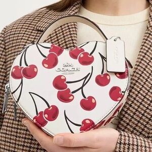 New Coach Cherry Top Handle Heart Handbag Crossbody
